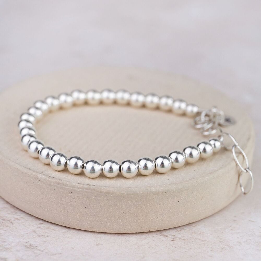 Bead Bracelet Stirling Silver