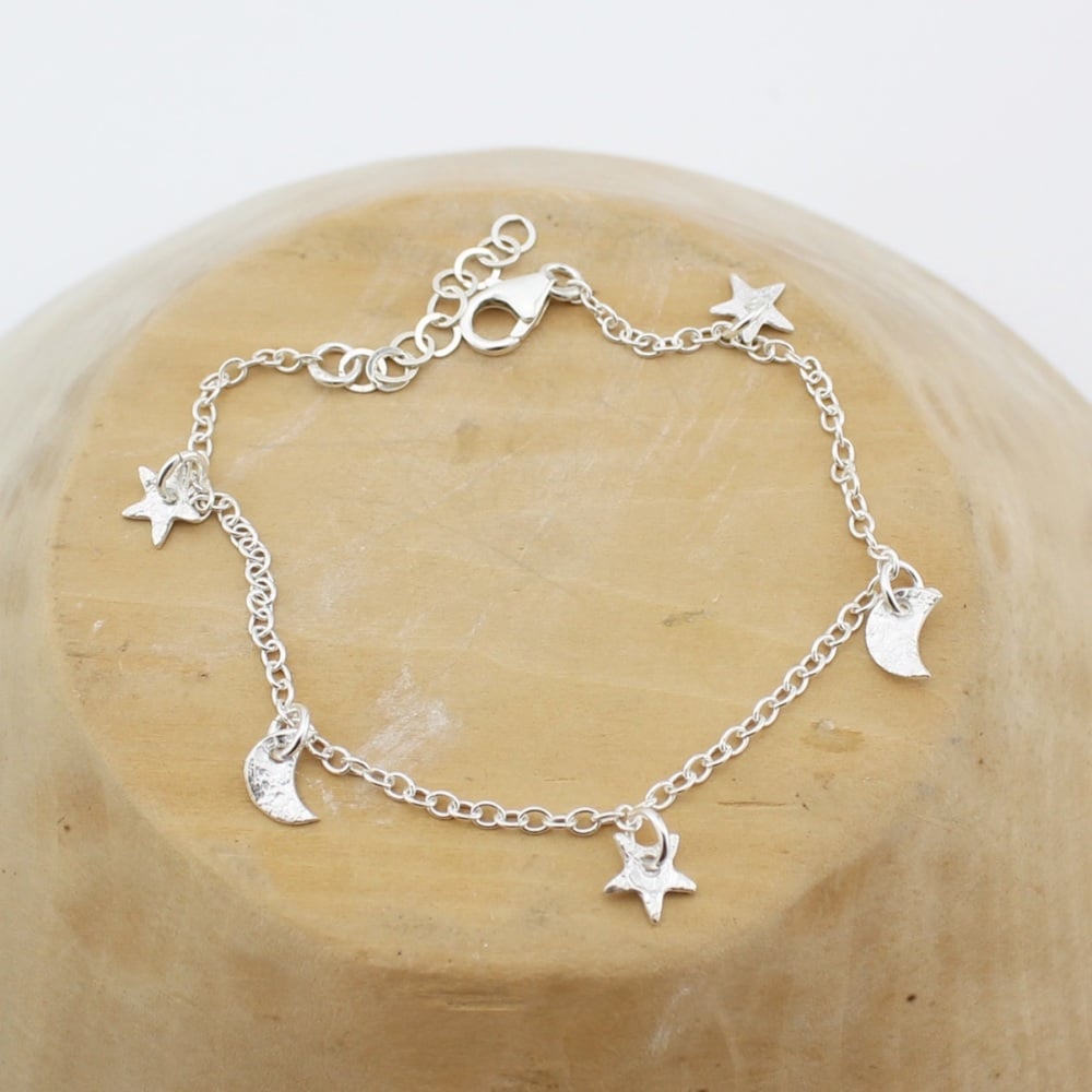 Star/Moon/Charm Bracelet Stirling Silver