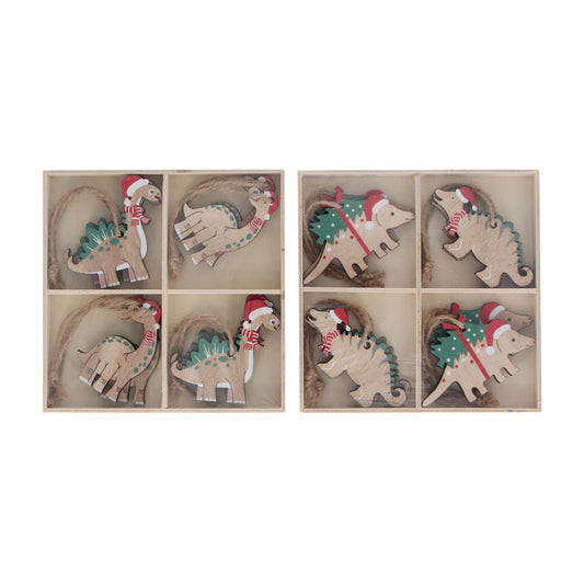 Wood Dinosaur Dec set of 8