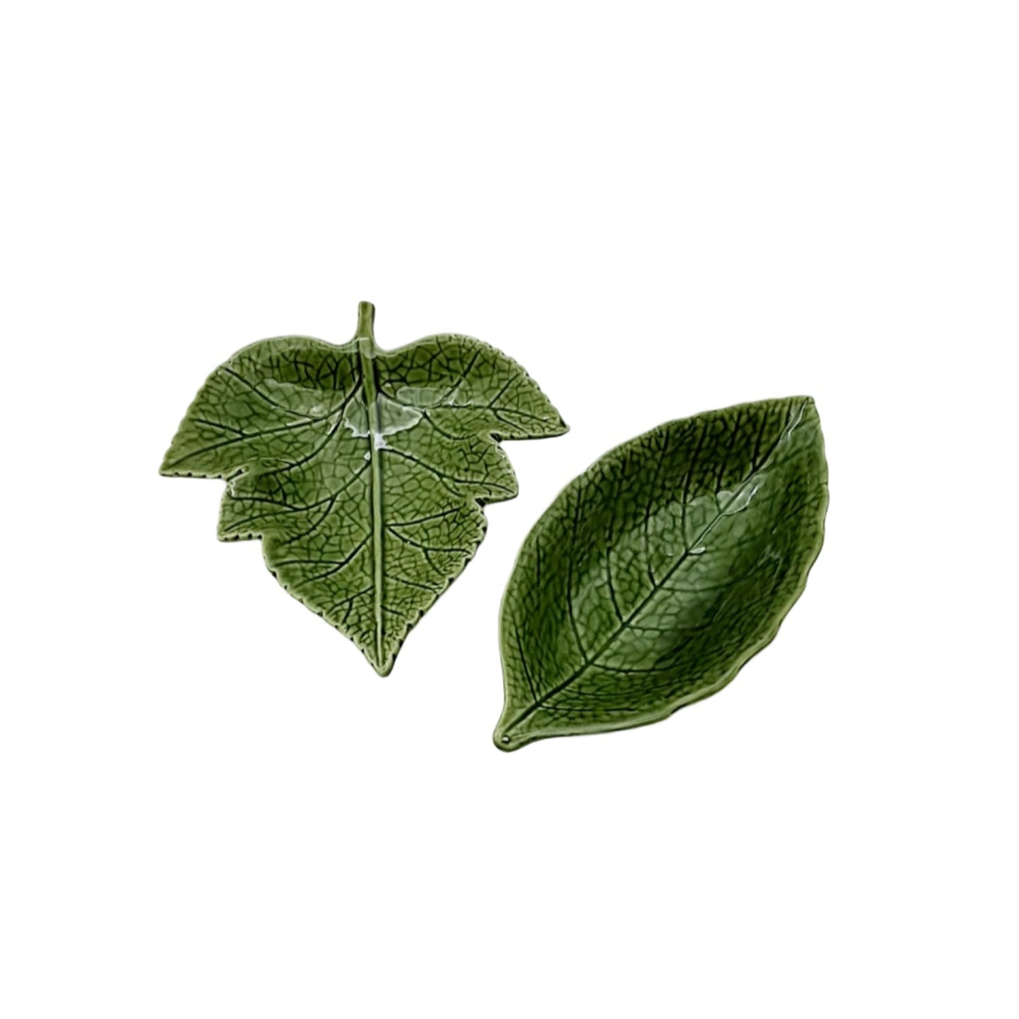 Green Grape Leaf Ceramic Dish 15cm