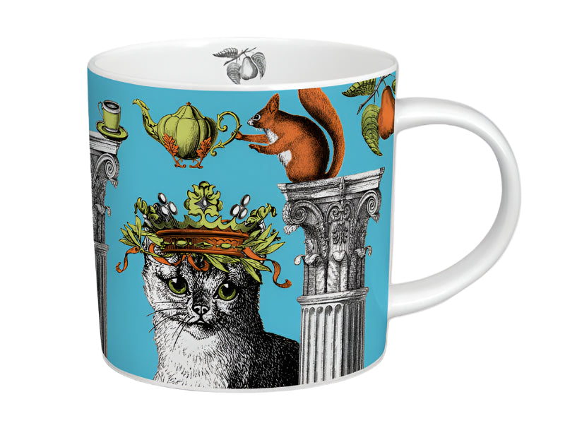 Menagerie Cat Mug Turquoise