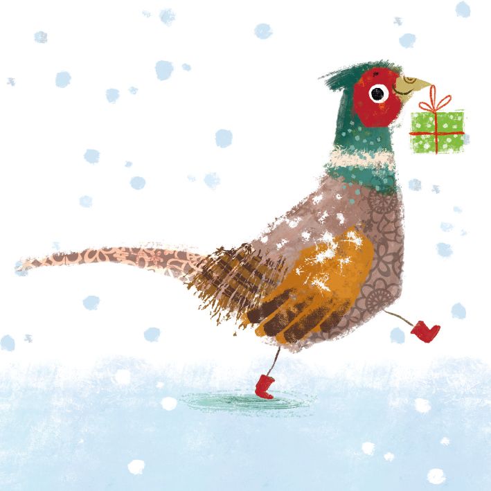 Running Pheasant Christmas cards