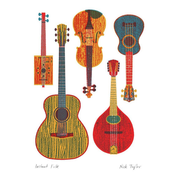 Instant Folk Greetings Card