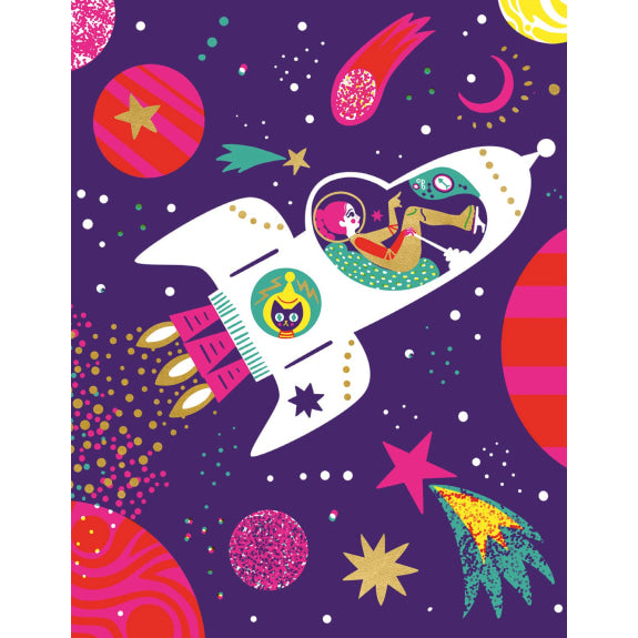 Rocket Girl Greeting Card