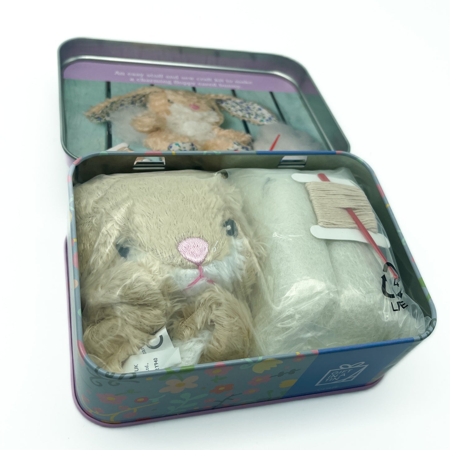 Sew Me Up Floral Bunny- in a tin