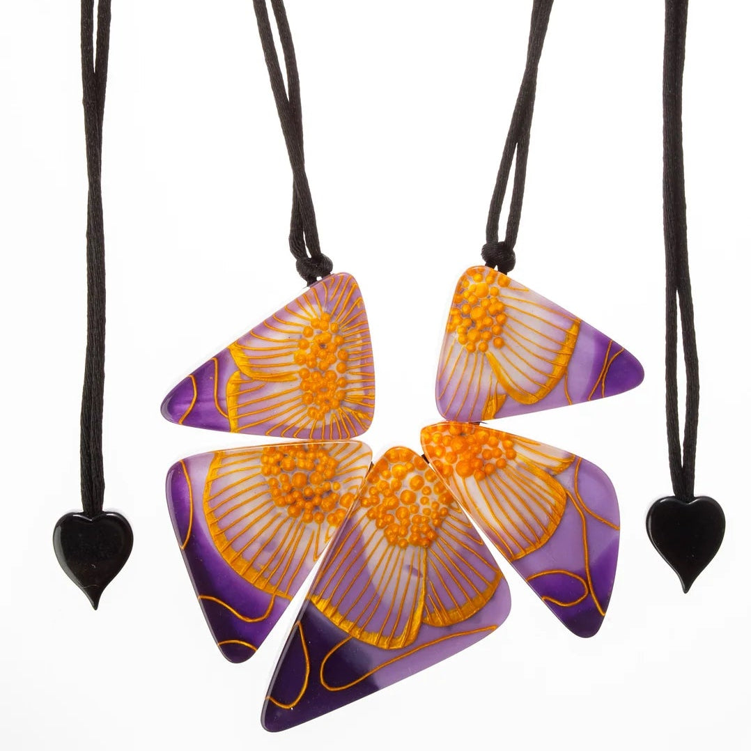 Purple Prim Flora Large Necklace