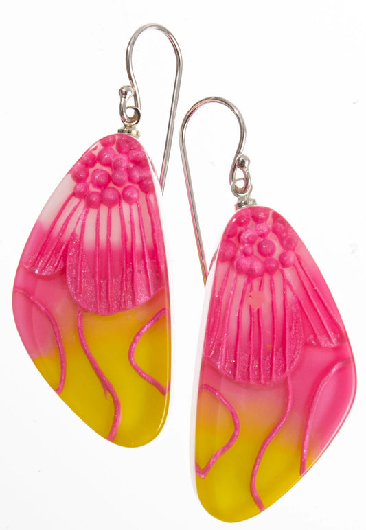 Pink Prim Flora Drop Earrings