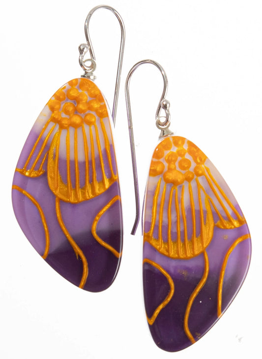 Purple Prim Flora Drop Earrings