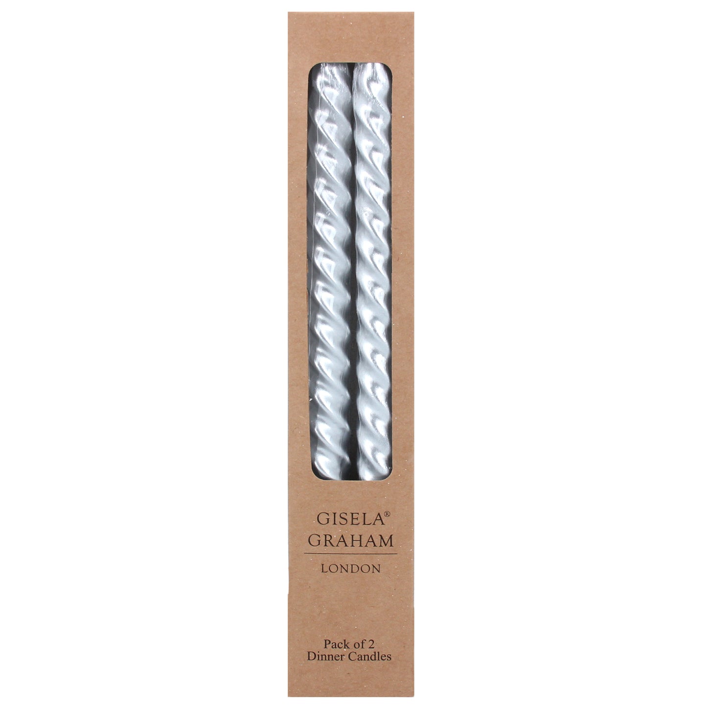 Metallic Silver Twisted Candle