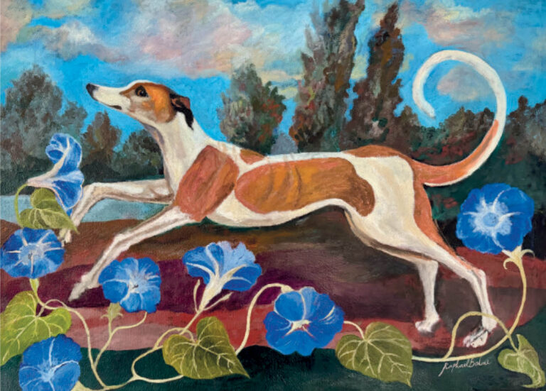 Running Dog Greetings Card