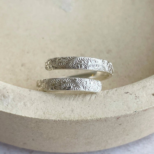 Lace Thumb Ring Stirling Silver