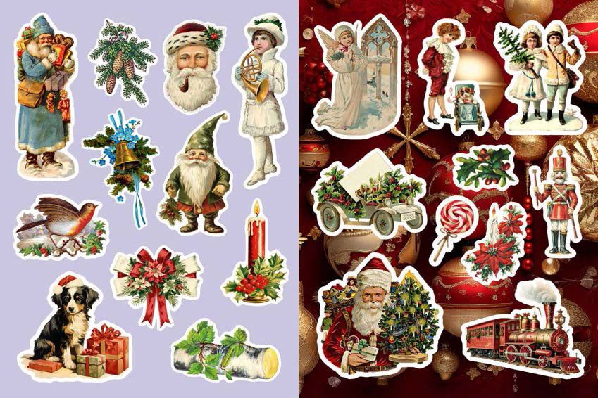 Vintage Victorian Christmas Sticker