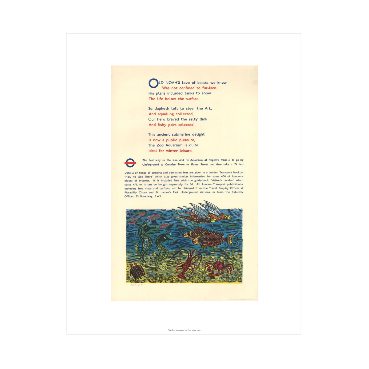 Zoo Aquarium Print Enid Marx
