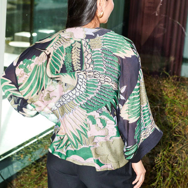 Crane Emerald Kimono