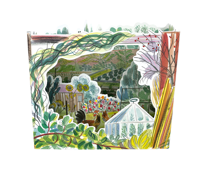 Chickens 3D Greetings Card