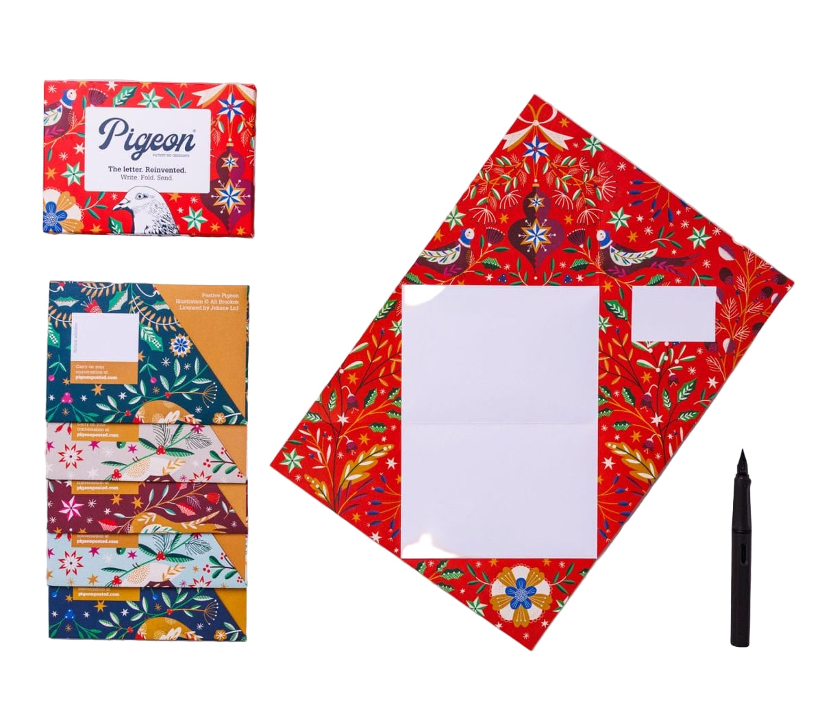 Festive Pigeon Writing Set