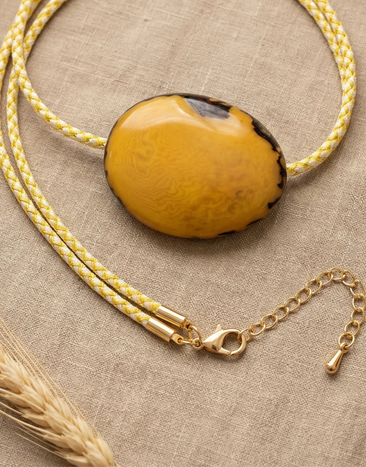 Leila Yellow Tagua Pendant