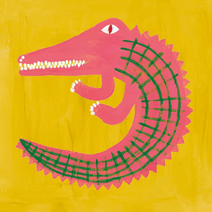 Pink Crocodile Greeting Card