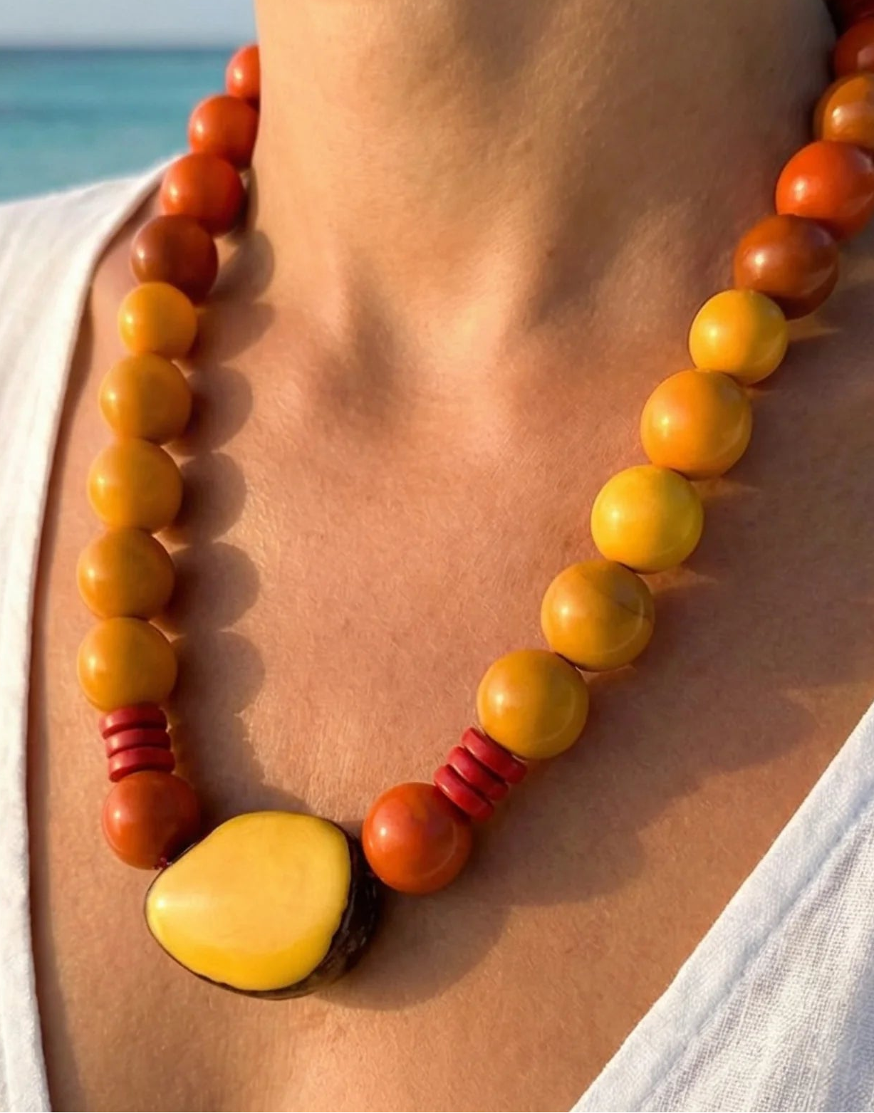 Pilar Yellow Tagua Necklace