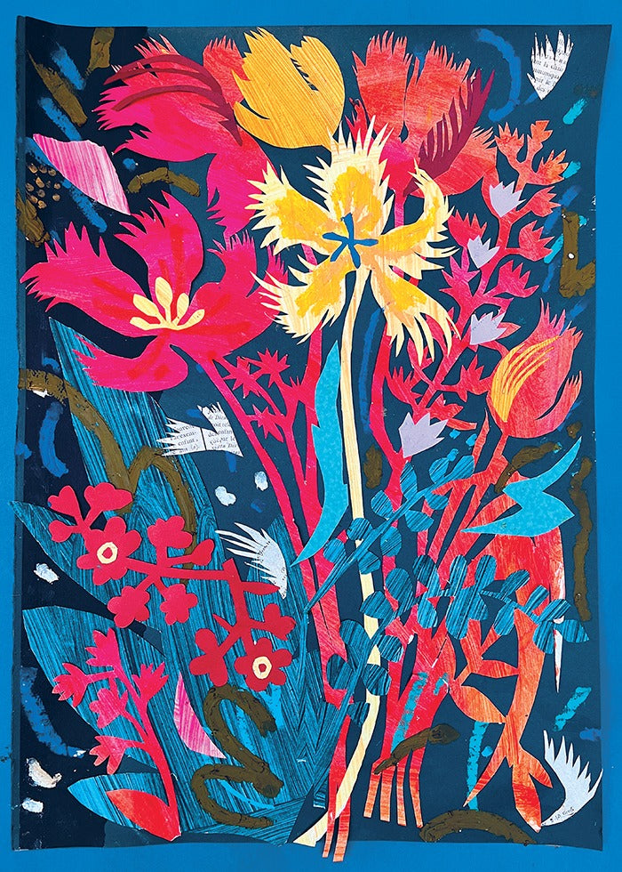Papercut Fireworks Greeting Card