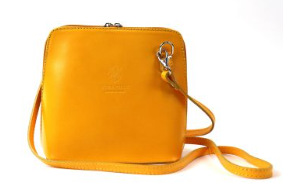 Yellow Small Leather Crossbody Bag