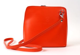 Orange Small Leather Crossbody Bag