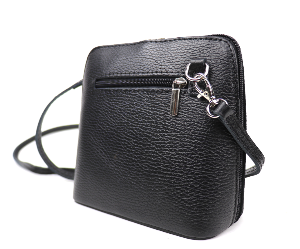 Navy Small Suede/Leather Crossbody Bag