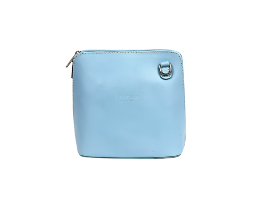 Small Pale Blue Leather Crossbody Bag