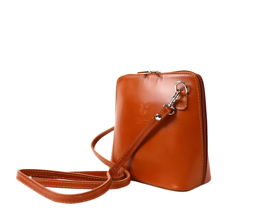 Light Tan Small Leather Crossbody Bag