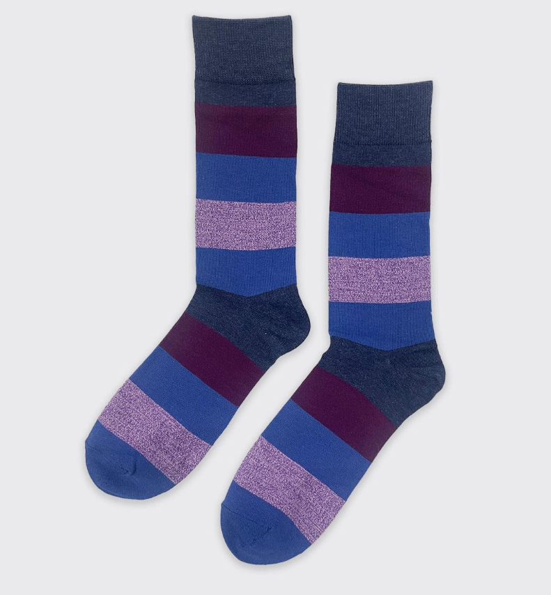 Navy/Burgundy Mens Socks