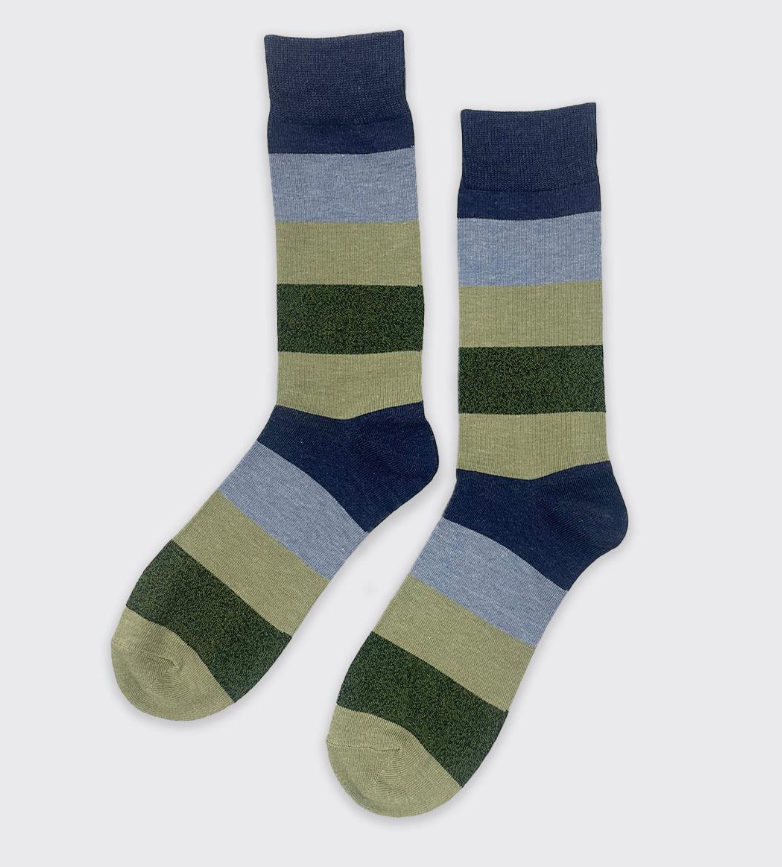 Navy/Olive Mens Socks
