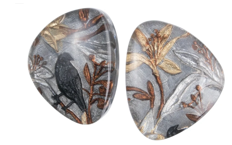 Helena Charcoal Stud Earrings