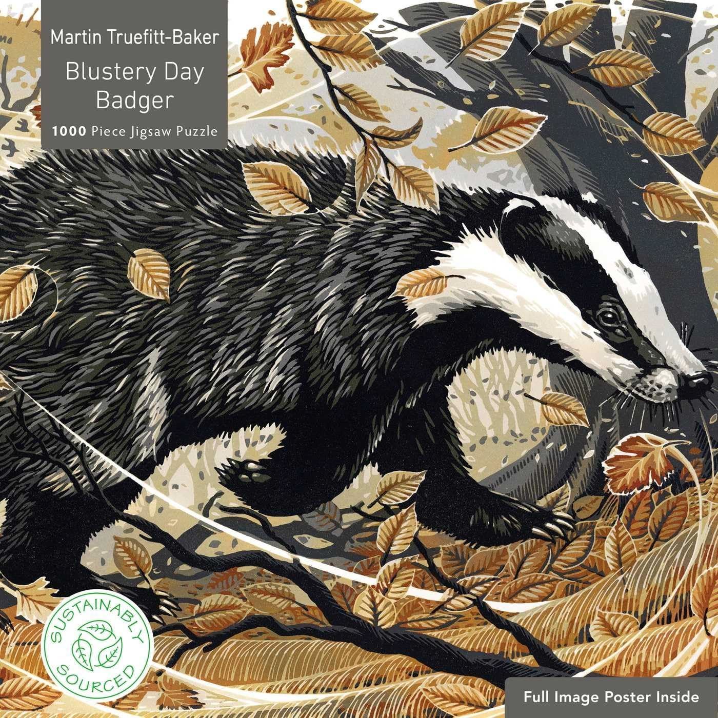 Blustery Day Badger Jigsaw