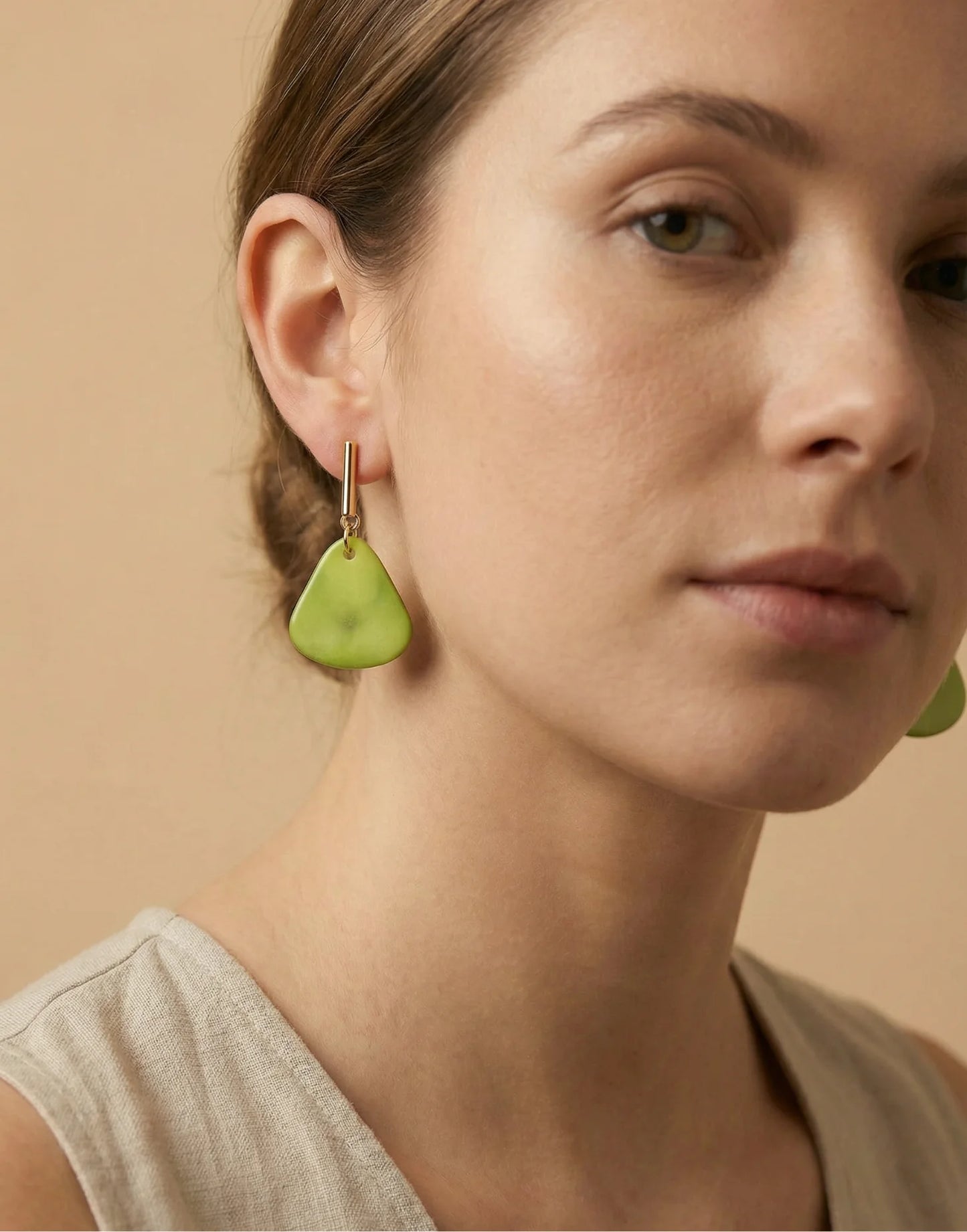 Maria Lime Tagua Earrings