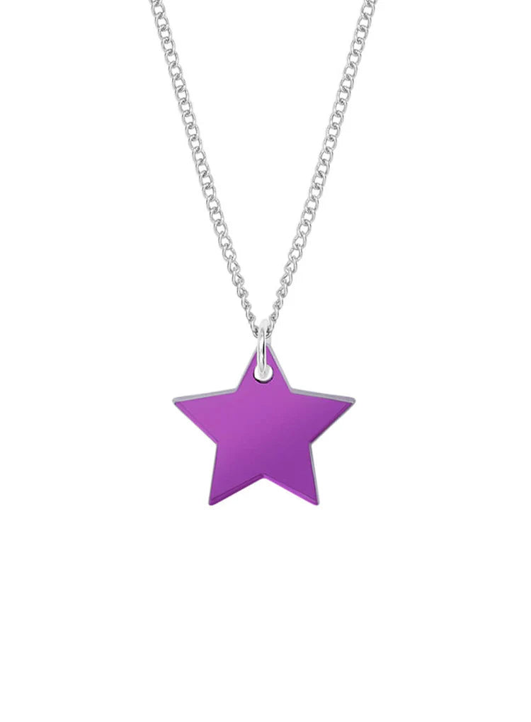 Star Purple Mirror Necklace