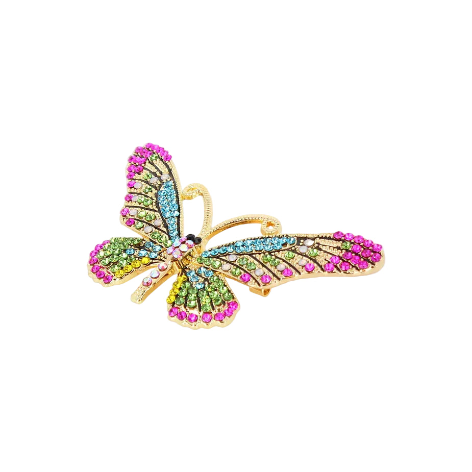 Butterfly Brooch Pink/Turquoise