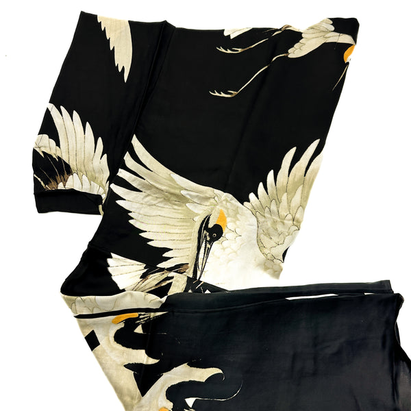 Black Midi Stork Kimono