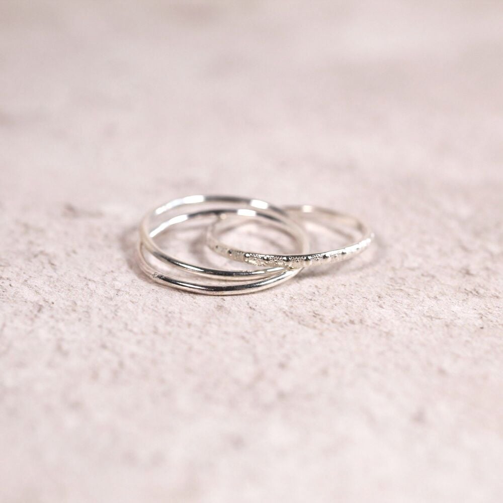 Triple Ring Stirling Silver