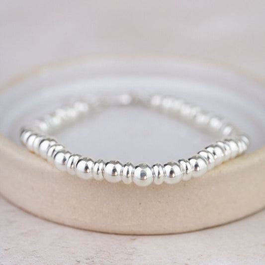 Two Bead Bracelet Stirling Silver