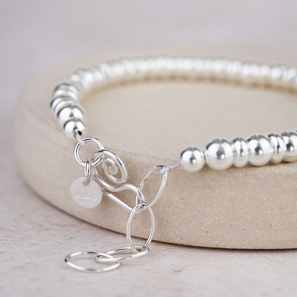 Two Bead Bracelet Stirling Silver