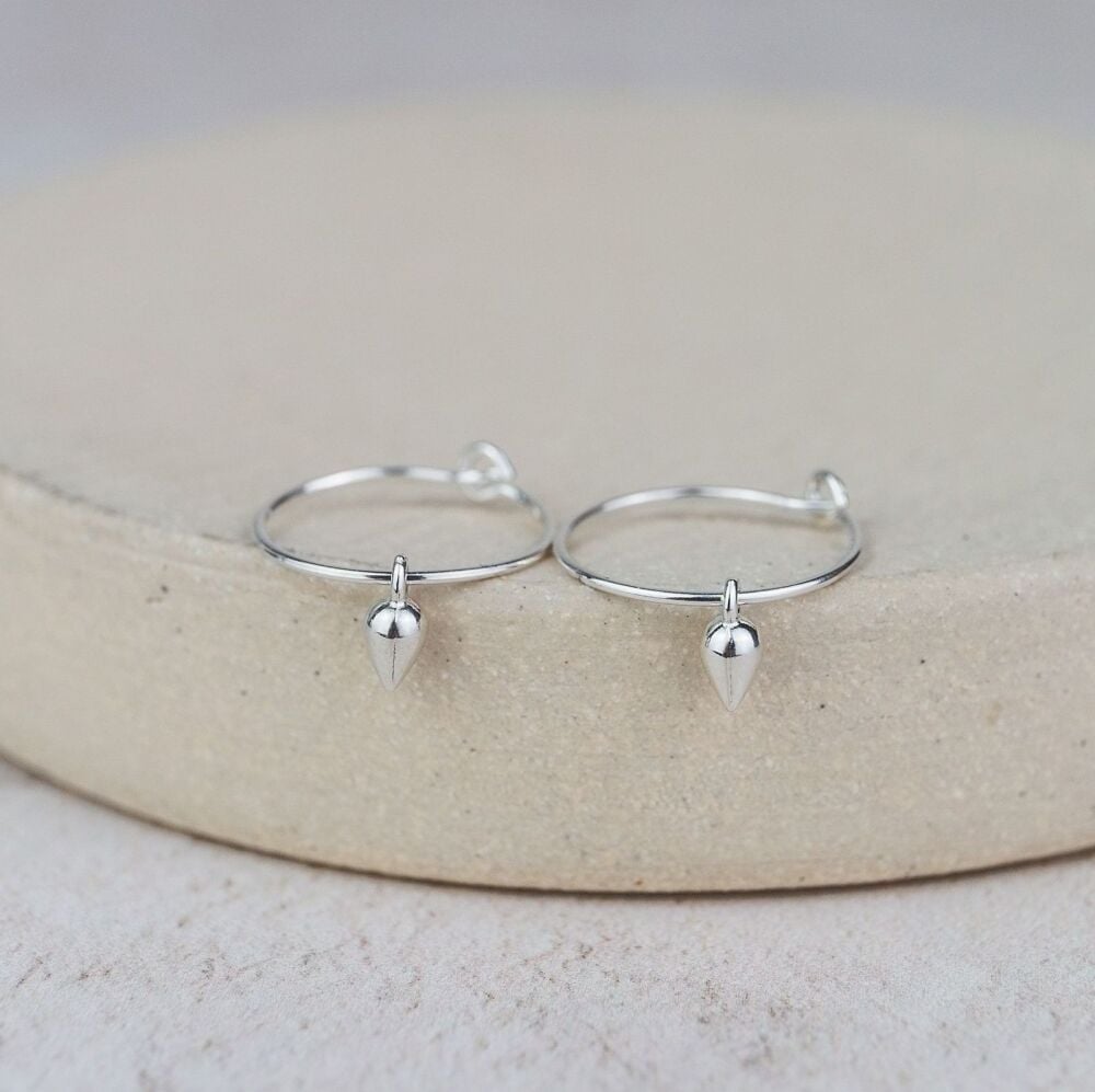 Teardrop Hoops Stirling Silver