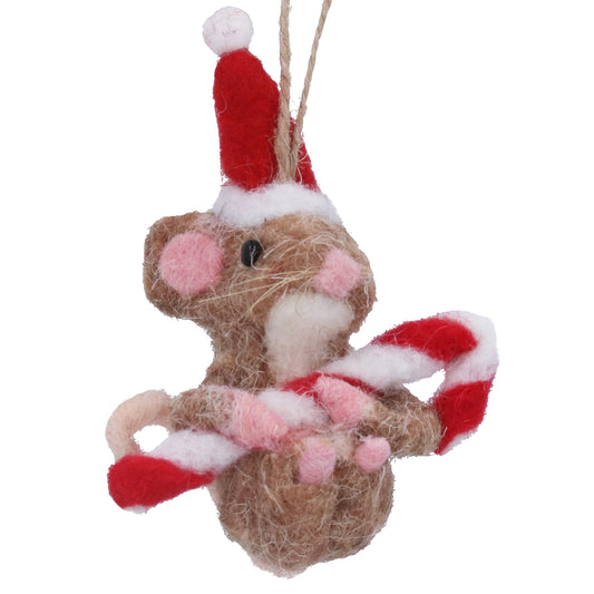Wool Mouse Candy cane