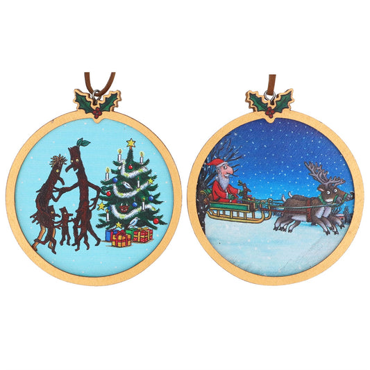 Stickman Santa Wood Decoration