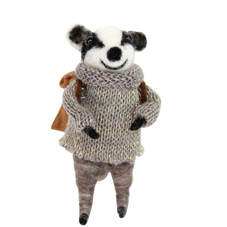 Wool Badger Christmas Decoration