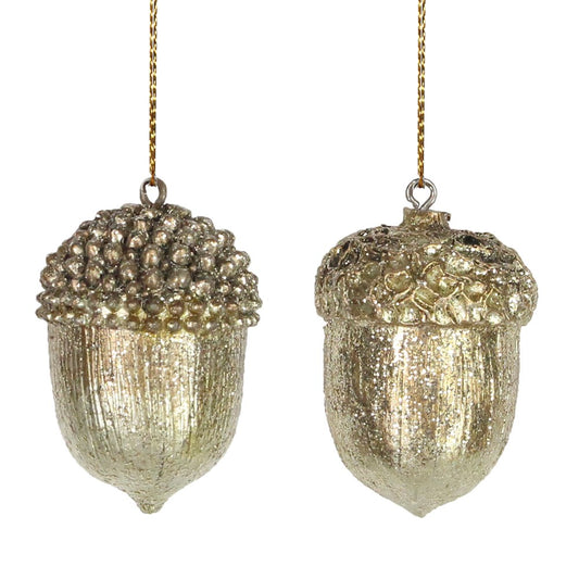 Gold Resin Acorn Christmas Decoration