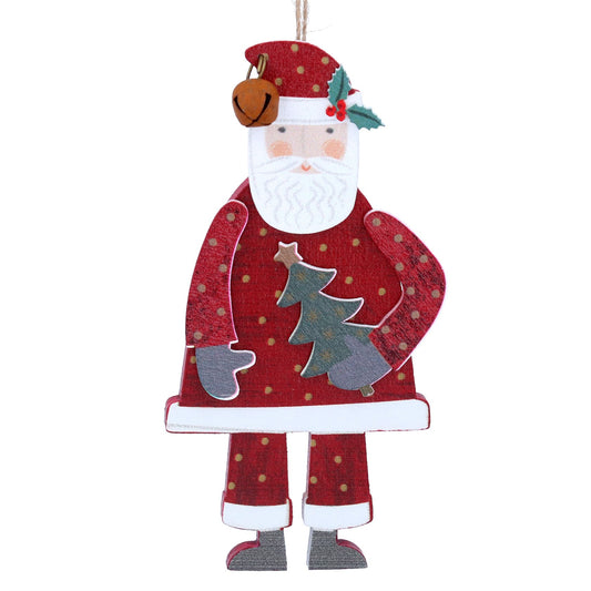 Wooden Santa Christmas Decoration