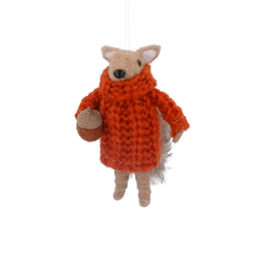 Wool Squirrel Christmas Decoration