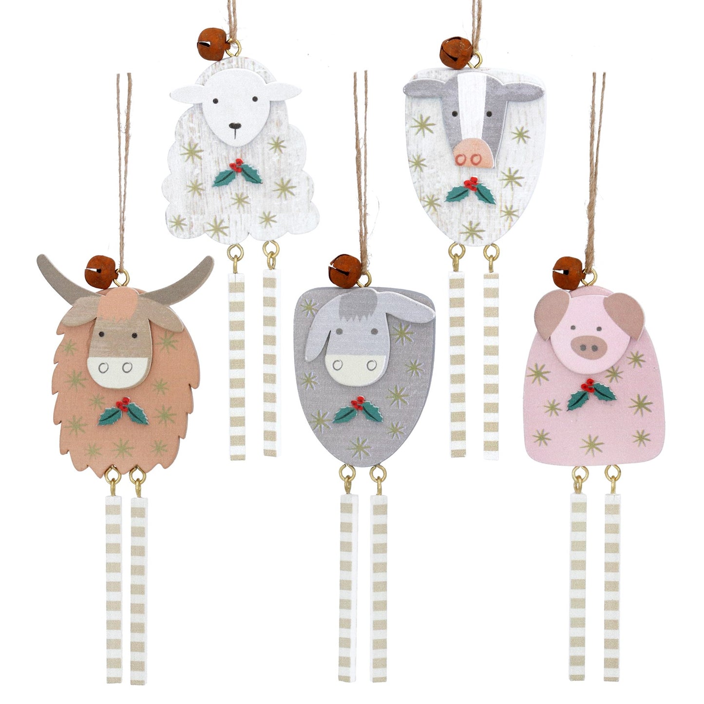 Wooden Animals Christmas Decoration