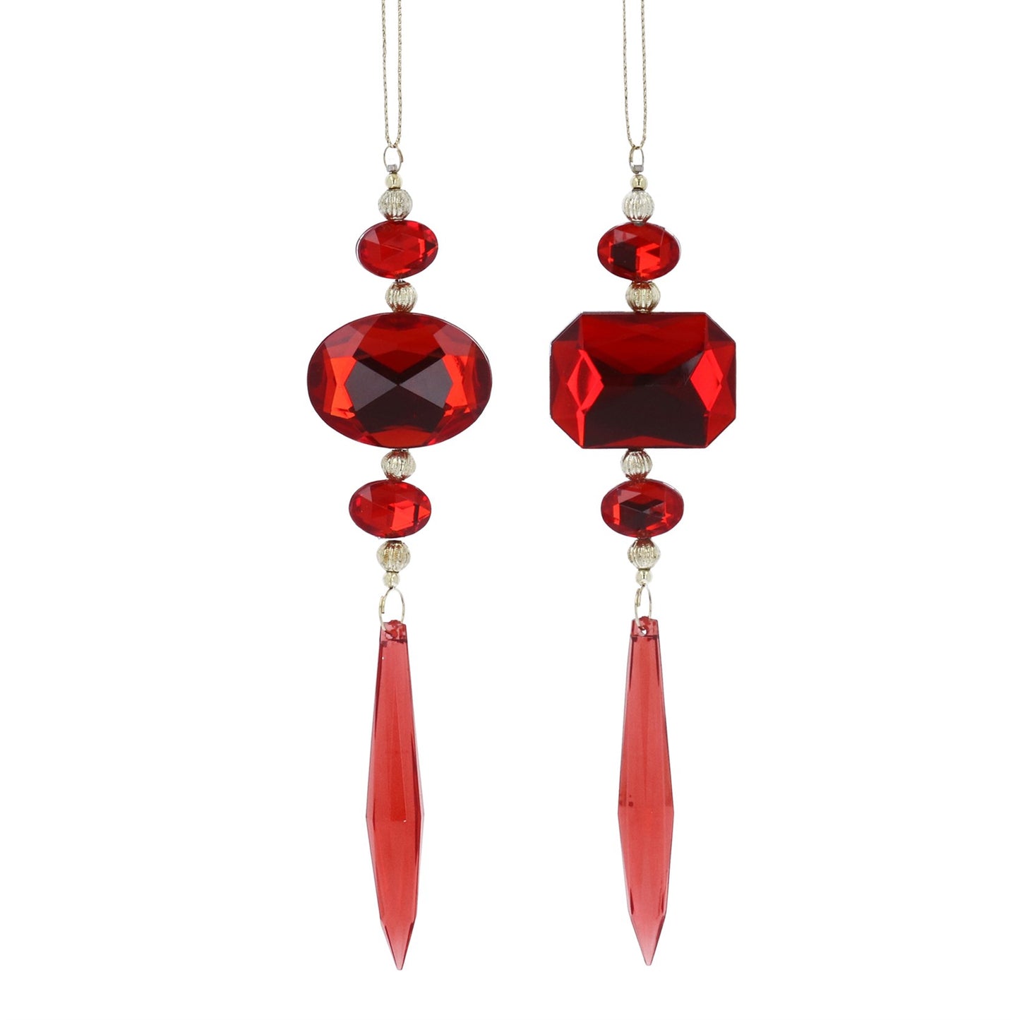 Red Icicle Drop Christmas Decoration