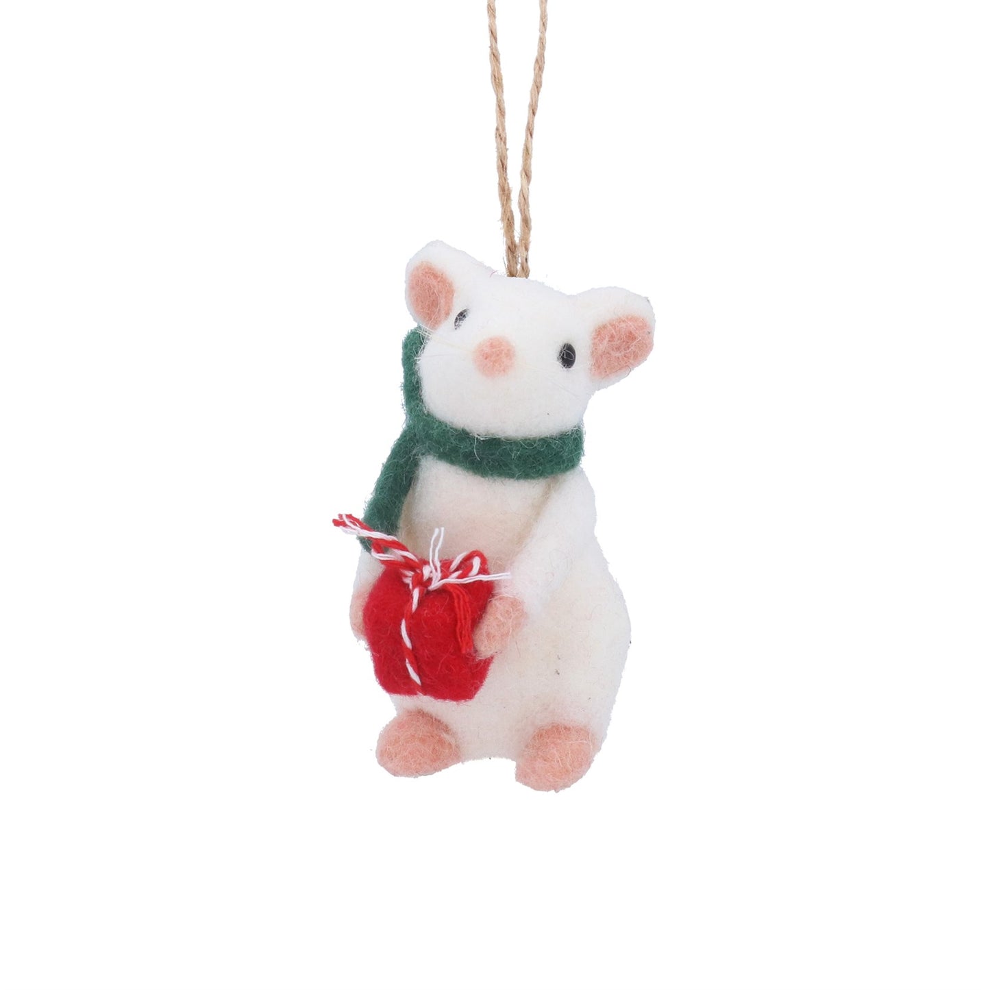 Wool White Mouse Christmas Decoration